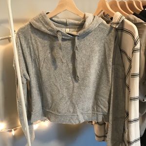 Velvet cropped sweatshirt